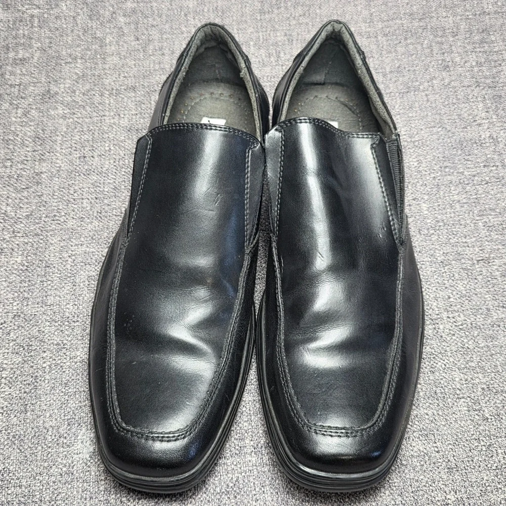 Steve Madden P-TRAIN Black Leather Slip On Loafers Dress Casual Shoes Men 8